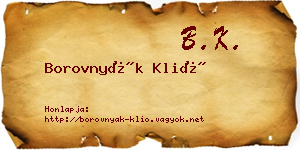 Borovnyák Klió névjegykártya